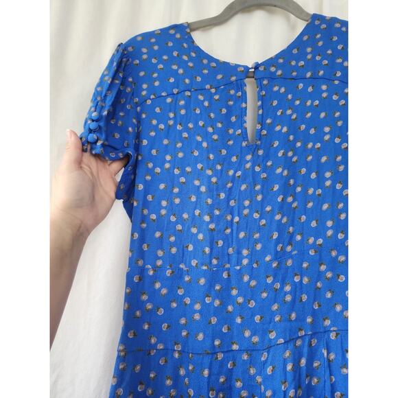 Free People Mia Jumpsuit In Blue Women's Size 10 Wide Leg As Seen On Tv Blogger - Picture 12 of 12